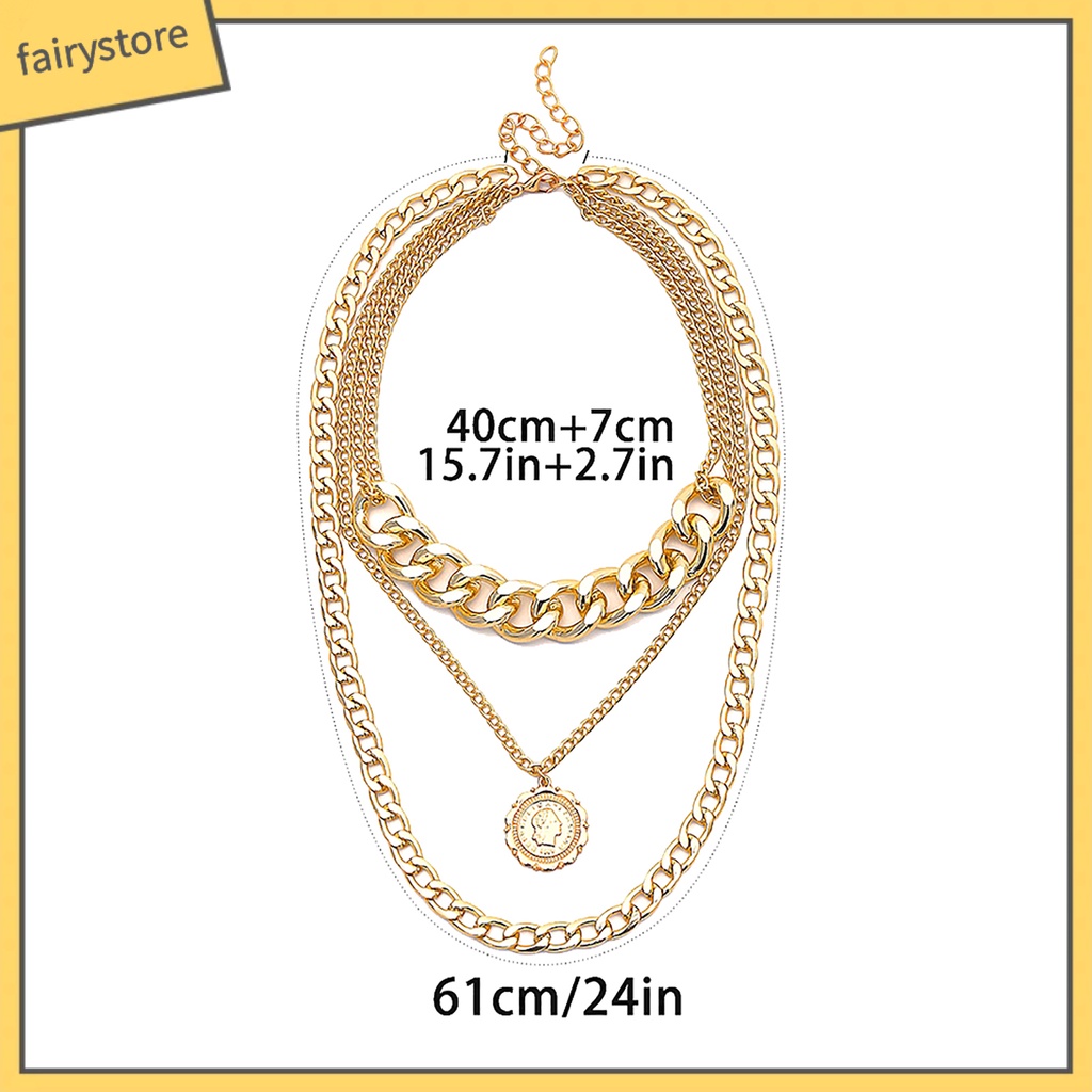 Dây Chuyền Đeo Cổ Nhiều Lớp Thiết Kế Độc Đáo Cá Tính Cho Nữ