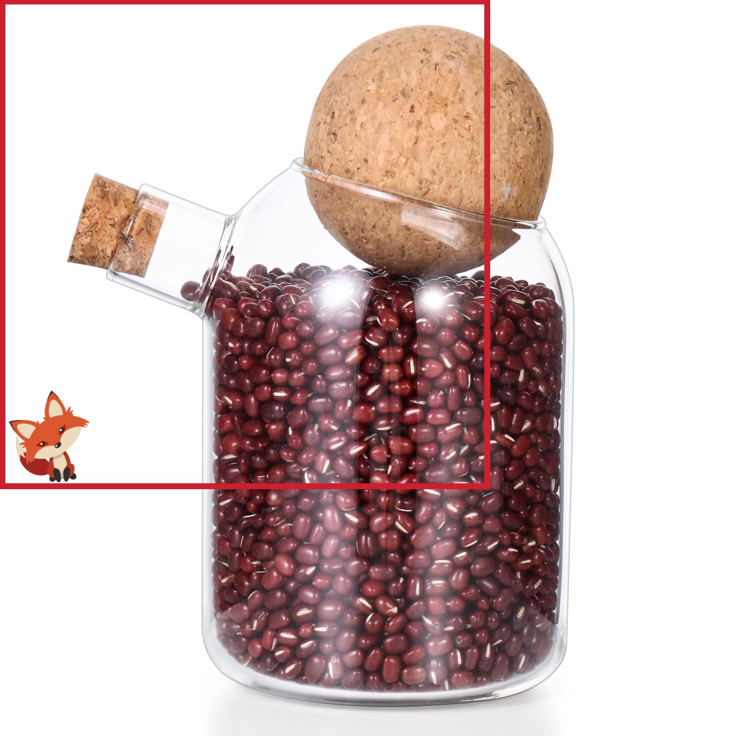 Lọ Thủy Tinh Đựng Gia Vị Có Nắp Đậy Bằng Gỗ