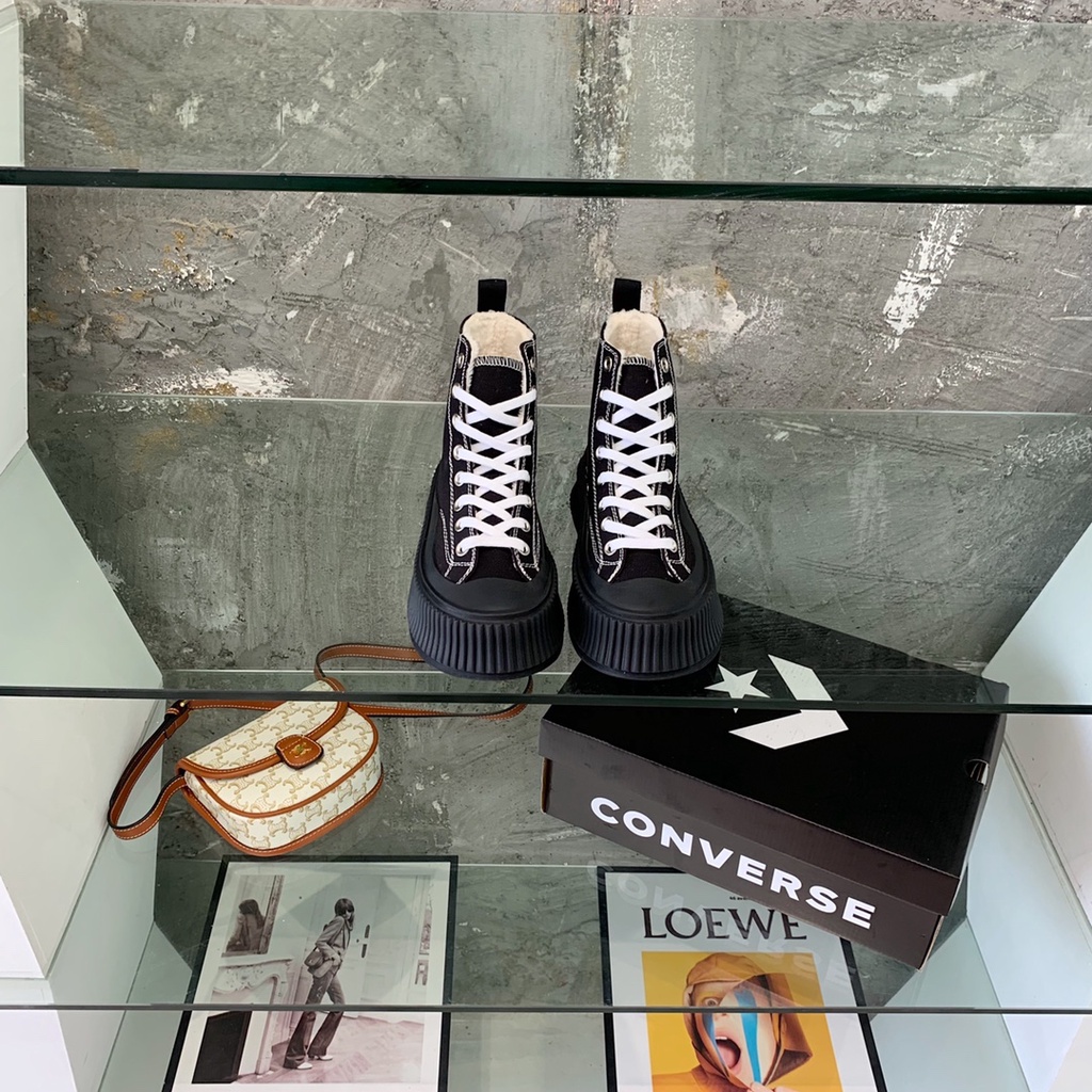 Giày thể thao cao cổ nữ thời trang da thật cao cấp Converse kiểu dáng trẻ trung