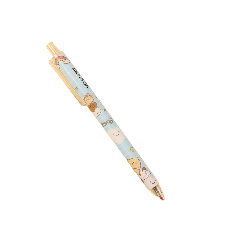 Set 6 Bút Mực Gel Ngòi 0.5 Mực Đen Hình Gấu Hoạt Hình Đáng Yêu