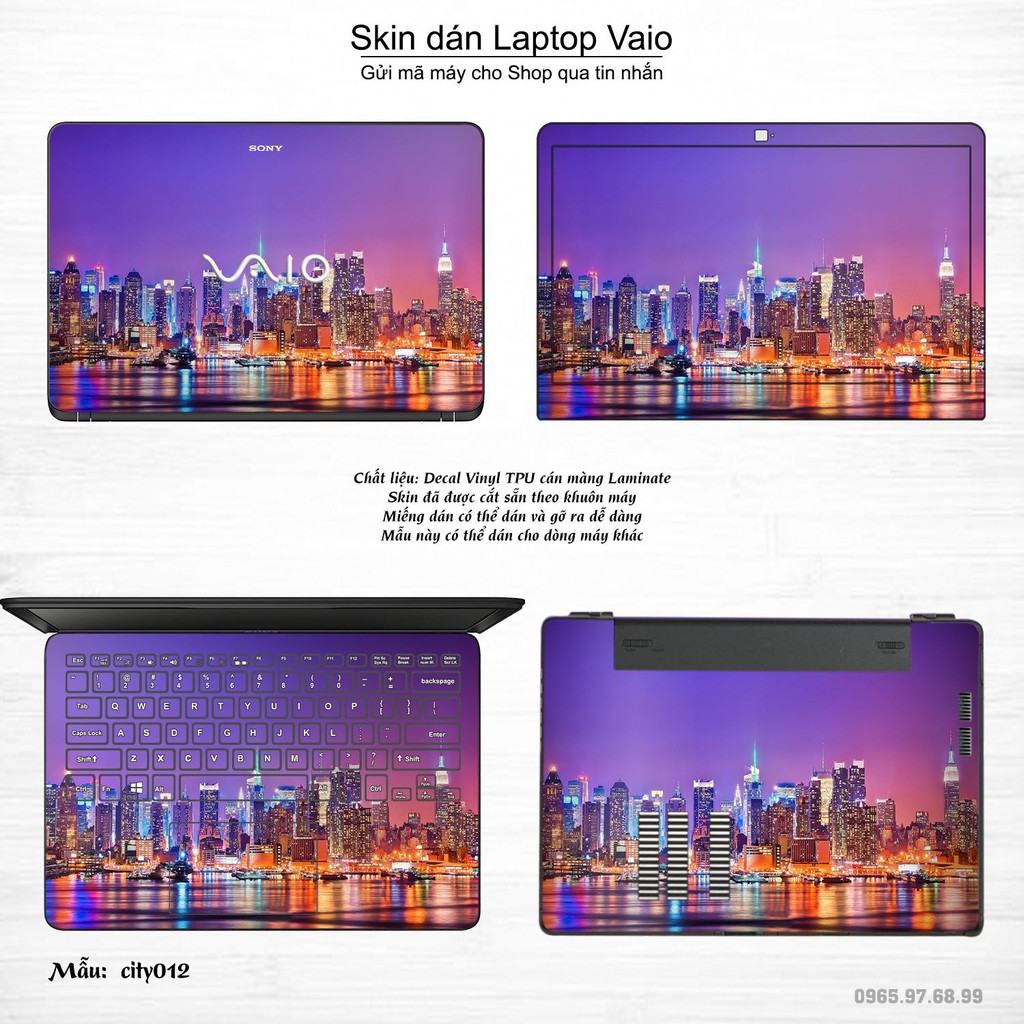 Skin dán Laptop Sony Vaio in hình thành phố _nhiều mẫu 2 (inbox mã máy cho Shop)