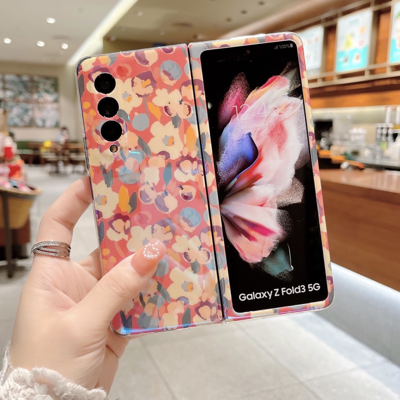 Ốp Điện Thoại Hình Hoa Chống Sốc Có Thể Gấp Gọn Cho Samsung Galaxy Z Fold 3 5G