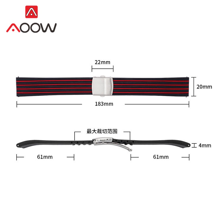 Dây Đeo Silicon 18mm 20mm 22mm 24mm Cho Đồng Hồ Thông Minh Samsung Watch3 Active2 Huawei GT 2 46mm