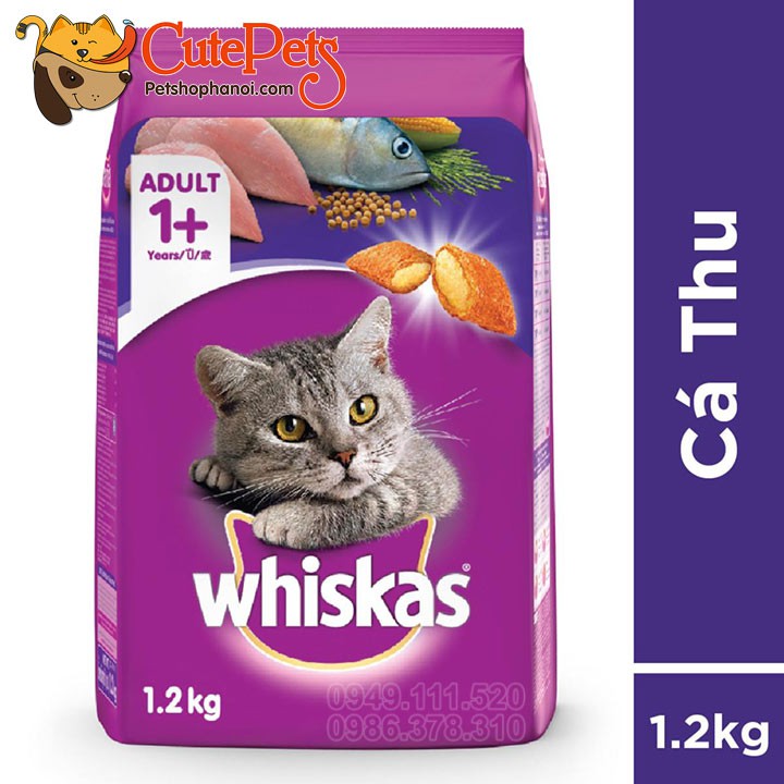 Thức Ăn Cho Mèo Lớn Whiskas Adult 1.2kg (Đủ Vị) - CutePets Phụ kiện chó mèo Pet shop Hà Nội