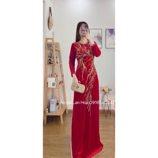 Áo dài nhung thiết kế đính pha lê (size 55- 75kg)