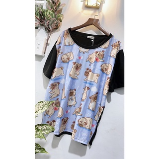 áo thun thái unisex bigsize[hình chó xanh] KY12