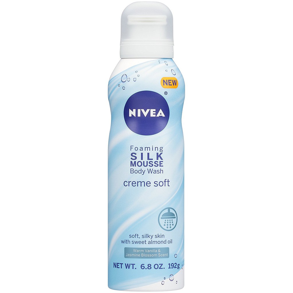 Sữa tắm dạng mousse Nivea Creme Soft Foaming Silk Mousse Body Wash 198g (Đức)