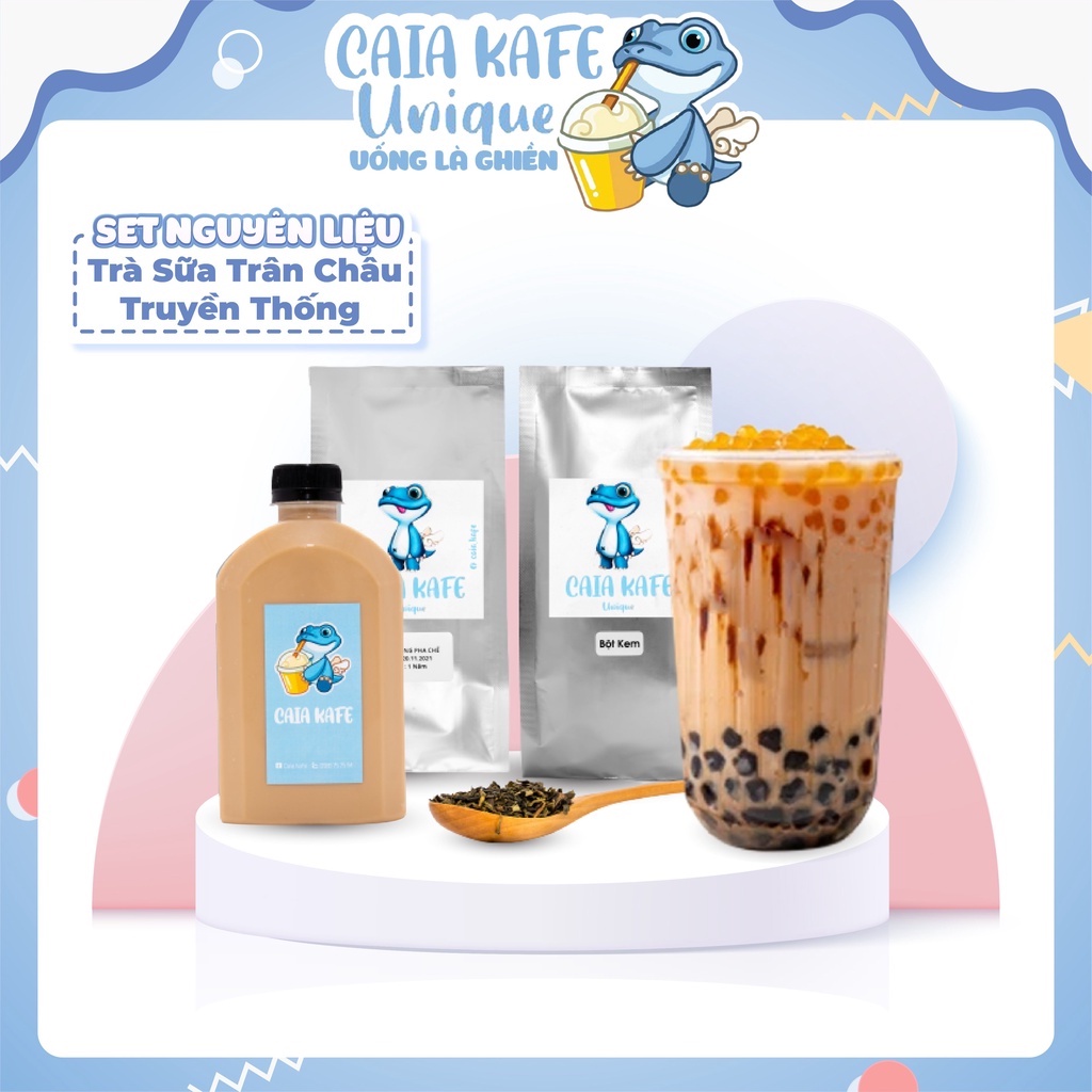 Set nguyên liệu pha trà sữa Truyền Thống  (25 Ly)- công thức gia truyền- an toàn - organic - CAIA.KAFE