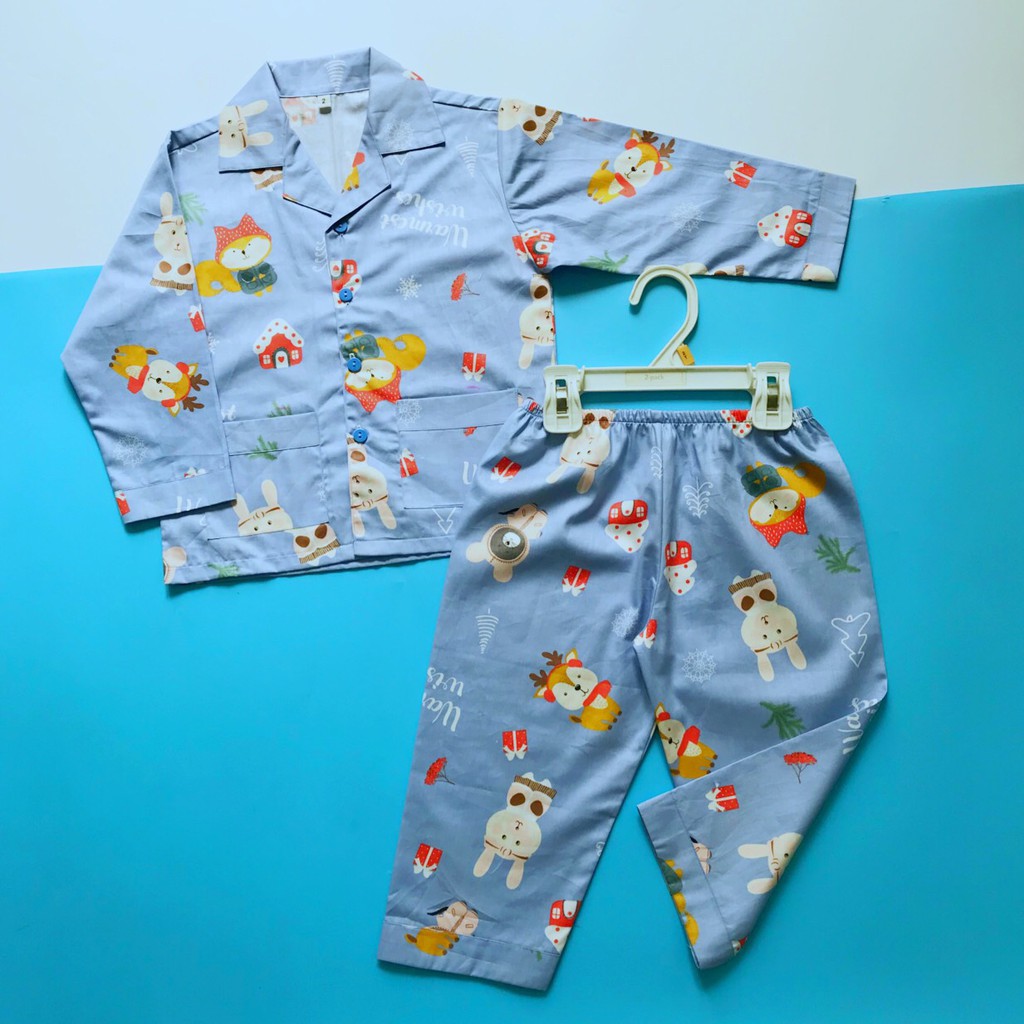 Pijama Cho Bé dài tay vải cotton hút mồ hôi - Nhiều mẫu bé trai bé gái size 10-45kg