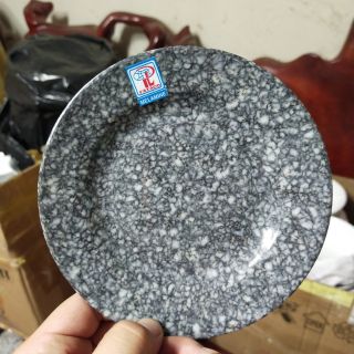 Combo 10 Dĩa lót chén Melamine kiểu vân đá, đen (DC 66)