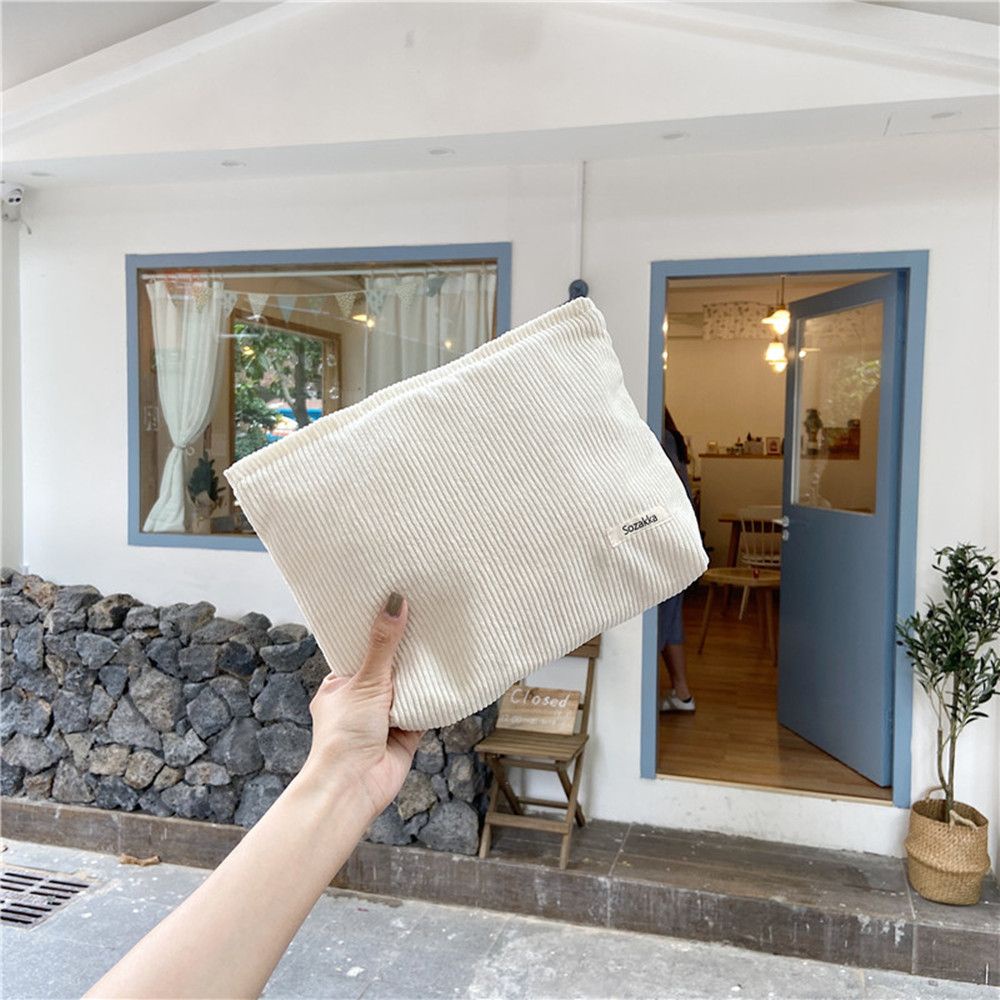 Túi Đựng Mỹ Phẩm Bằng Vải Nhung Cotton Có Khóa Kéo Thời Trang Nhiều Màu Sắc