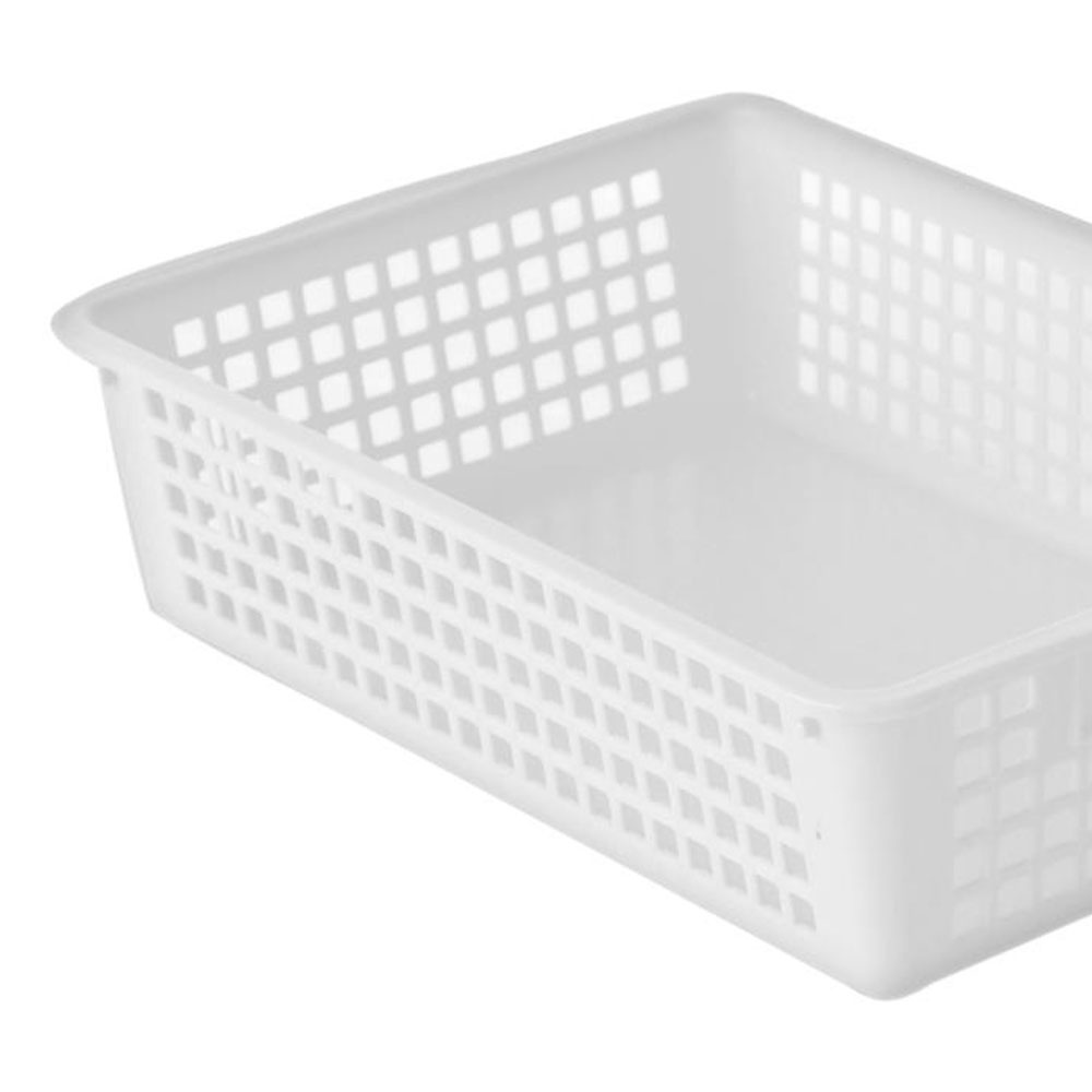 HomeBase KECH Rổ nhựa dùng trong nhà bếp Thái Lan 5180 W15.5xD23.8xH6.1cm màu trắng