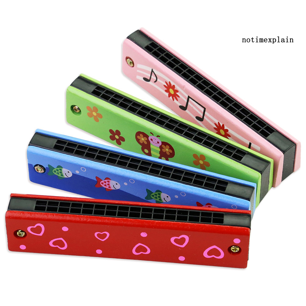 Kèn Harmonica gỗ 16 lỗ hoạ tiết trái cây độc đáo cho bé