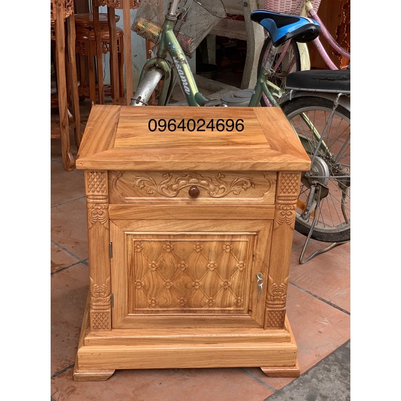 tủ táp gỗ gõ kê đầu giường mặt 40x50 cao 60