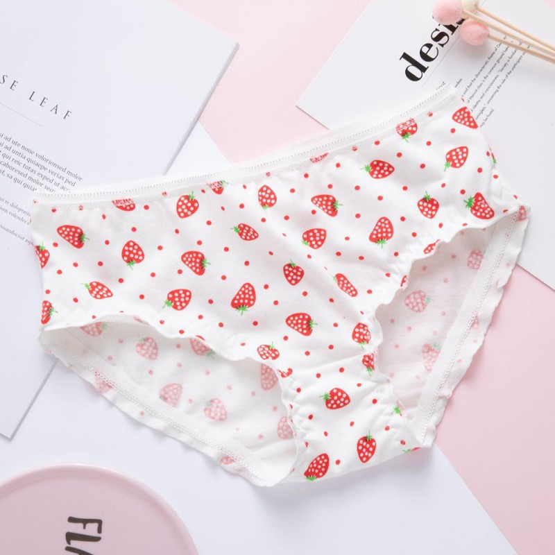 Quần Lót Cotton Không Đường May In Họa Tiết Dễ Thương Cho Nữ