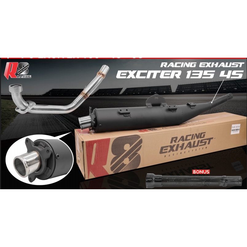 Pô tăng K1 R8 racing mẫu zin ex150 / ex135