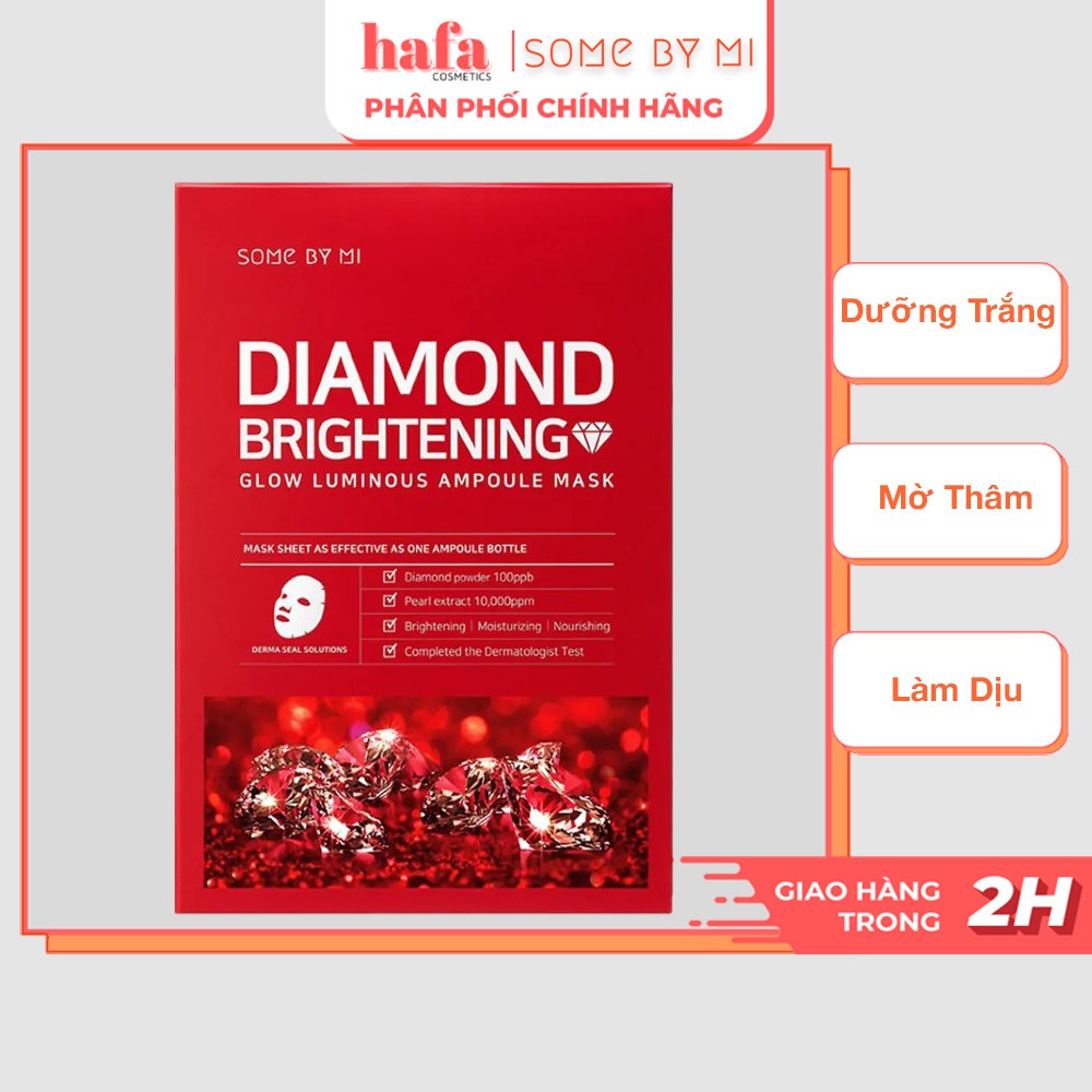 Combo 10 Mặt Nạ Giấy Giúp Dưỡng Trắng Da, Mờ Thâm Some By Mi Diamond Brightening Mask Sheet 25g _ Some By Mi Chính Hãng