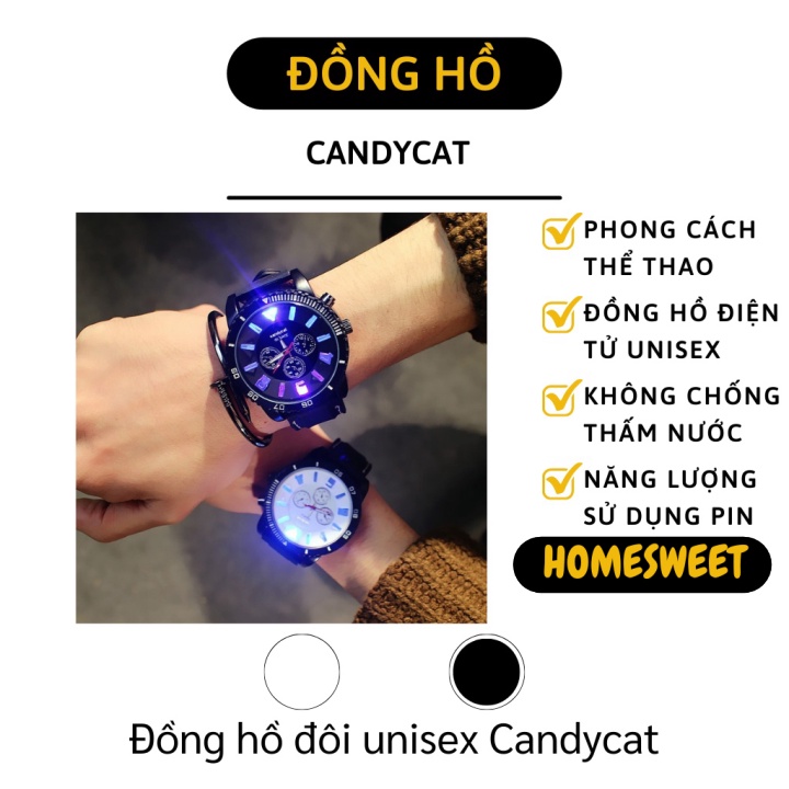 Đồng Hồ Nam Nữ Dạ Quang Candycat Mặt Sáng, Chống Thấm Nước, Chống Trầy Xước Hiệu Quả 8050