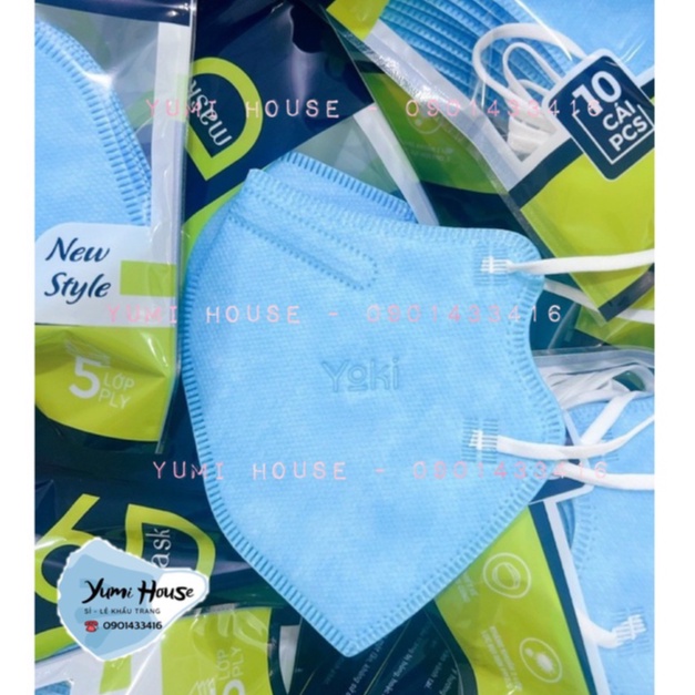 [TÚI 10 CÁI] Khẩu Trang 6D - N99+ Yoki(Yuki) Vải Y Tế Kháng Khuẩn Dày 5 Lớp Lọc Mịn 2.5PM