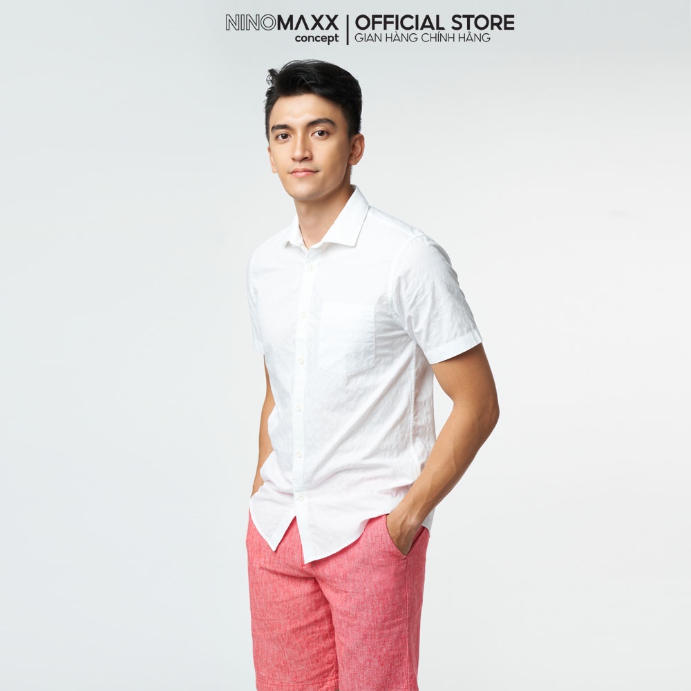 NINOMAXX Áo sơ mi Basic Nam tay ngắn chất cotton 2101008