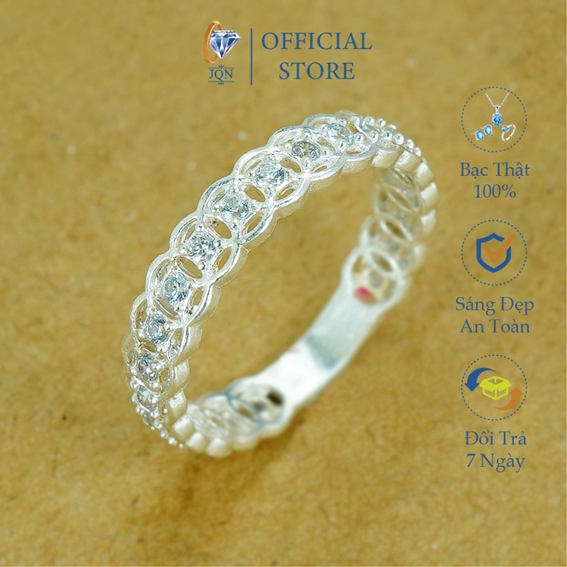Nhẫn Kim Tiền Bạc JQN Nhẫn Đính Đá Nhỏ N12