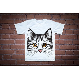 Áo thun in hình mặt mèo đen