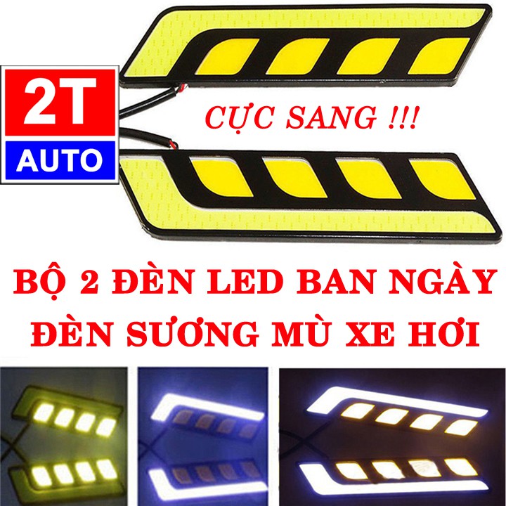 BỘ 2 ĐÈN LED BAN NGÀY, ĐÈN SƯƠNG MÙ CHO XE HƠI Ô TÔ:   SKU:156