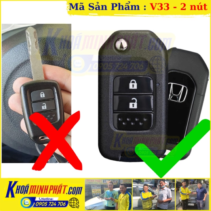 Vỏ Chìa khoá Honda Brio và City Độ gập