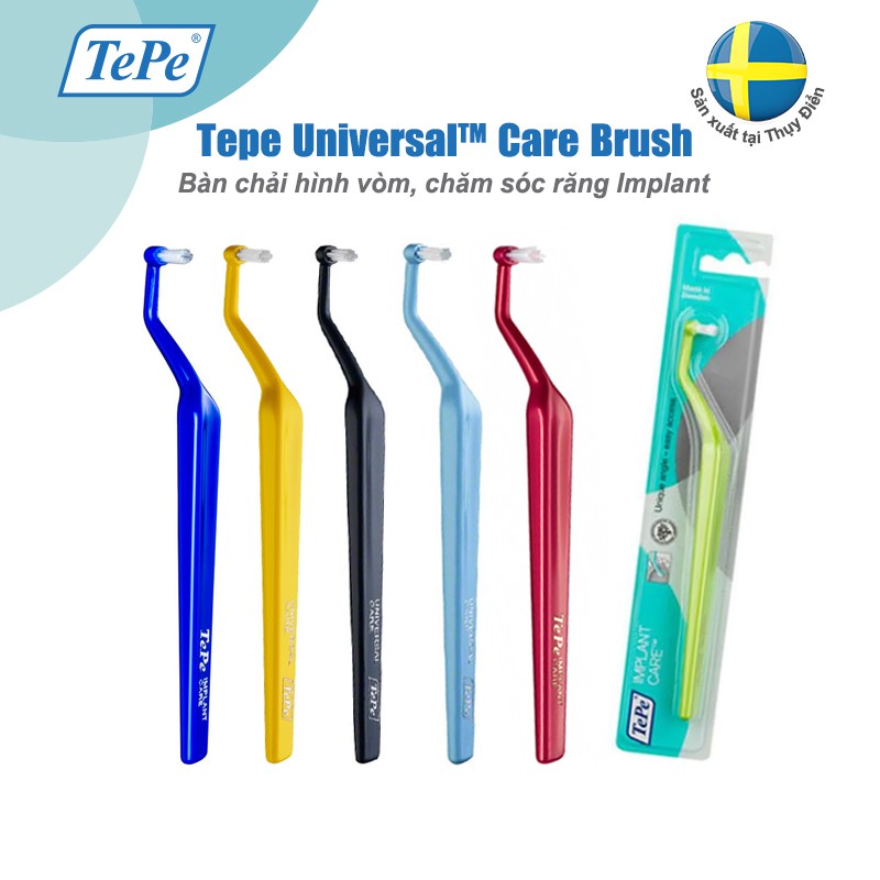 Bàn chải đánh răng đầu vòm dùng cho răng implant Tepe Universal Care