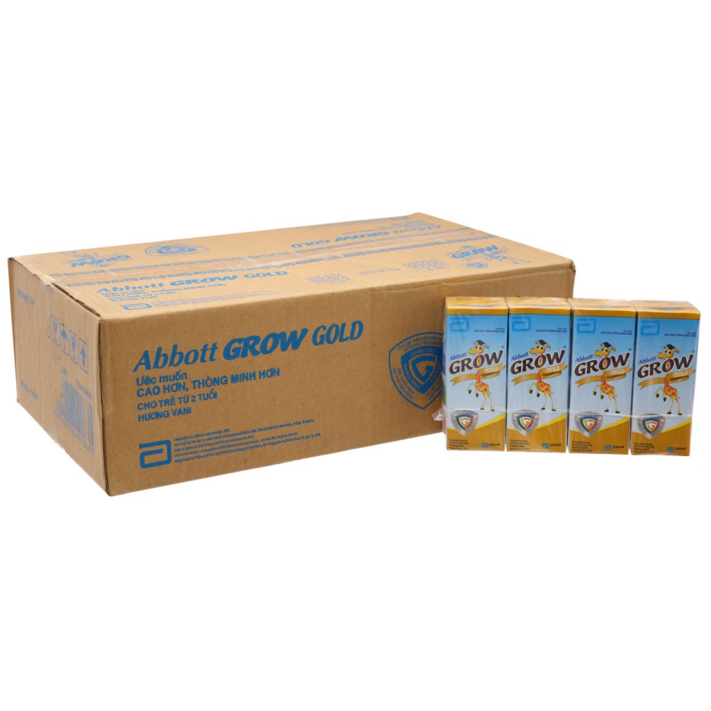 [CHÍNH HÃNG] Sữa Bột Pha Sẵn Abbott Grow Gold Hương Vani Thùng 48 hộp x 180ml (Cao hơn, thông minh hơn cho bé từ 2 tuổi)