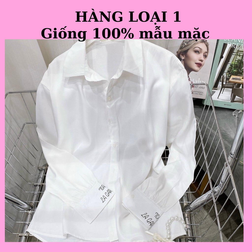 Áo Sơ Mi Phối GiLe Trắng MOLA Form Rộng Dài Tay Thêu Chữ Kiểu Tay Bo Phồng Dáng Dài Phong Cách Hàn Quốc Mix Kèm áo Gile | BigBuy360 - bigbuy360.vn