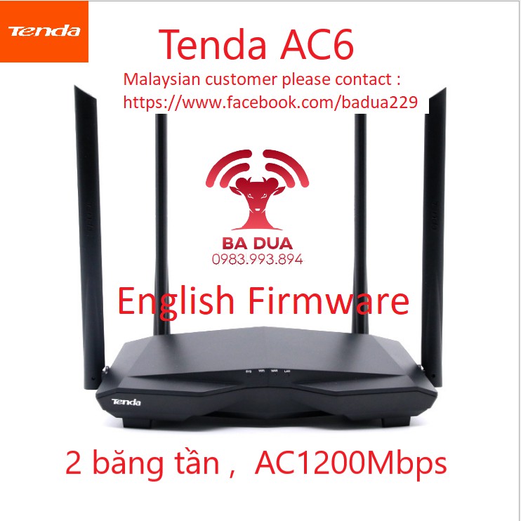 Bộ Phát Wifi Router Wifi Tenda AC6 AC1200Mbps