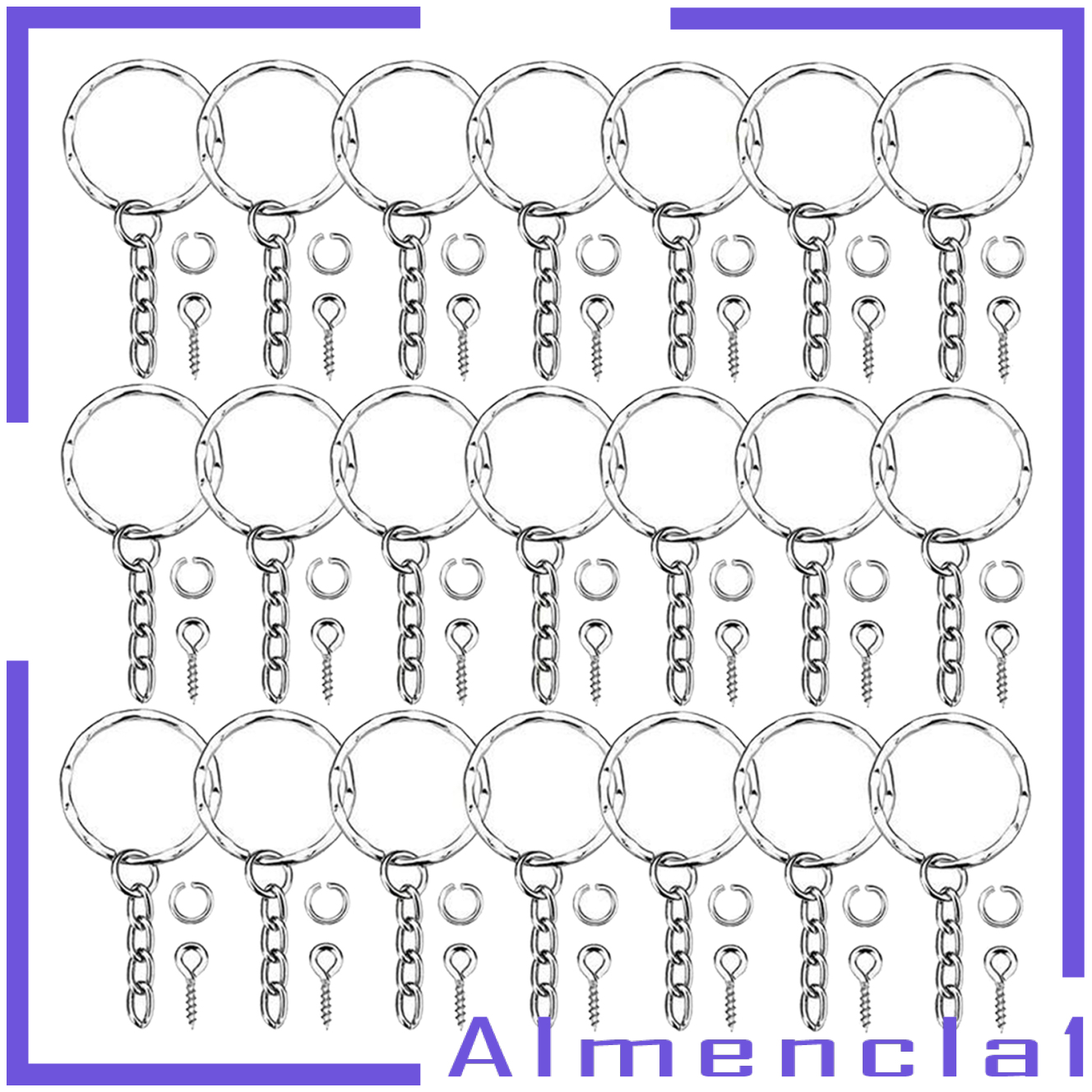 [ALMENCLA1]50Pcs Lots 25mm Gold Keyring Keychain Split Key Rings with Chain DIY Findings