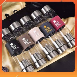 Bình pha trà thủy tinh có lưới lọc 450ml