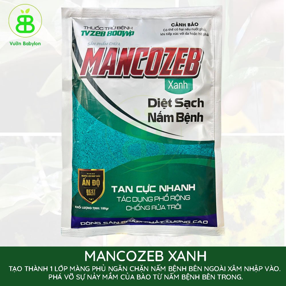 Thuốc trừ bệnh Mancozeb xanh 100g