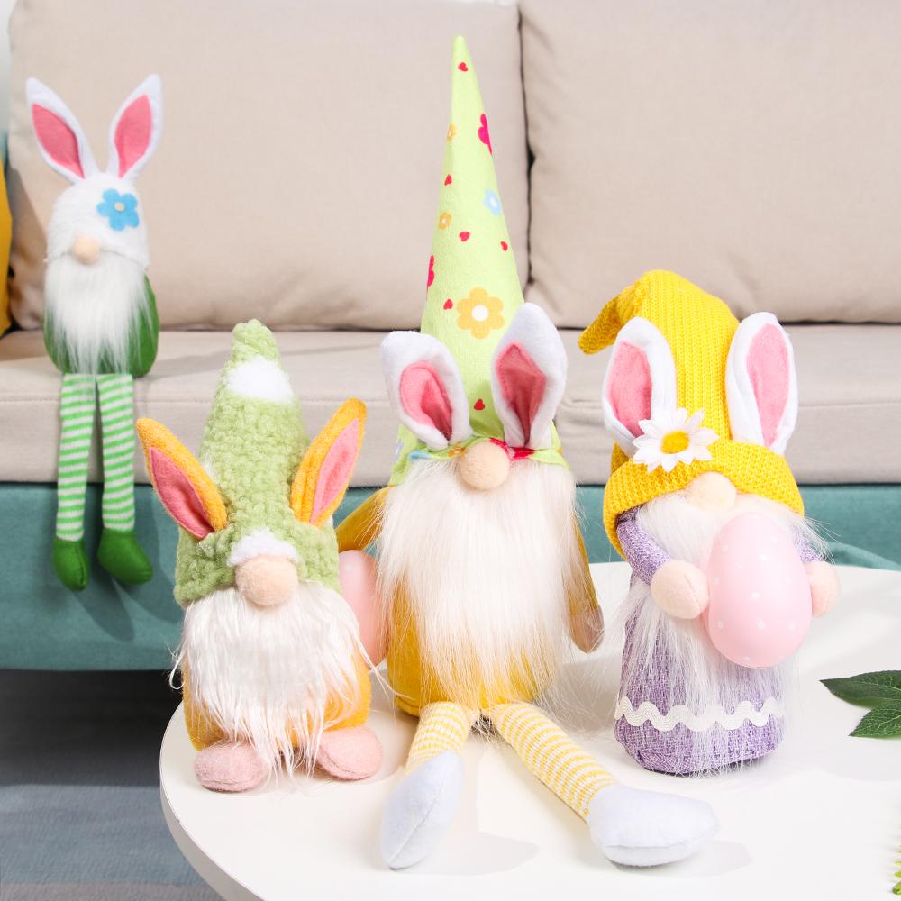 LAKAMIER Mô Hình Búp Bê Thủ Công Hình Thỏ Phục Sinh Trang Trí Nhà Cửa