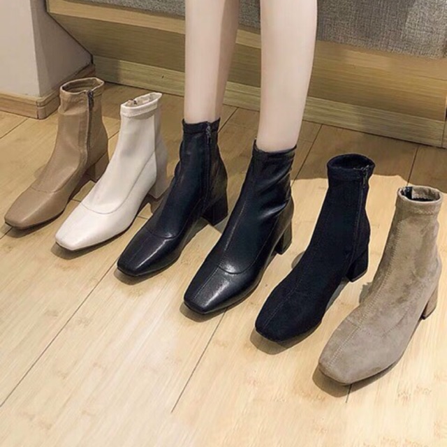 (Hàng đang về) Boot da trơn ôm chân sale mùa hè G003