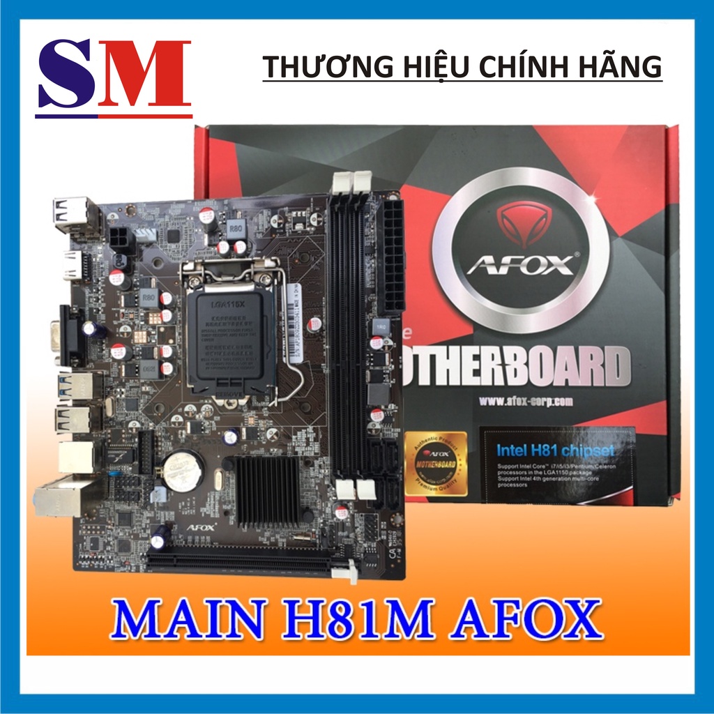 Bo Mạch Chủ Mainboard AFOX H81 | H61 MA2 chính hãng mới 100% - FULL VAT - Bảo hành 3 năm !!!