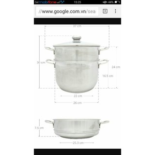 Bộ nồi xửng hấp five star 26cm (lắp kính)