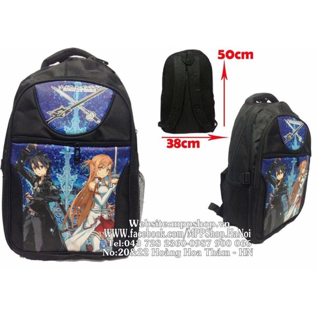 Ba lô sword art online size to dày đi học