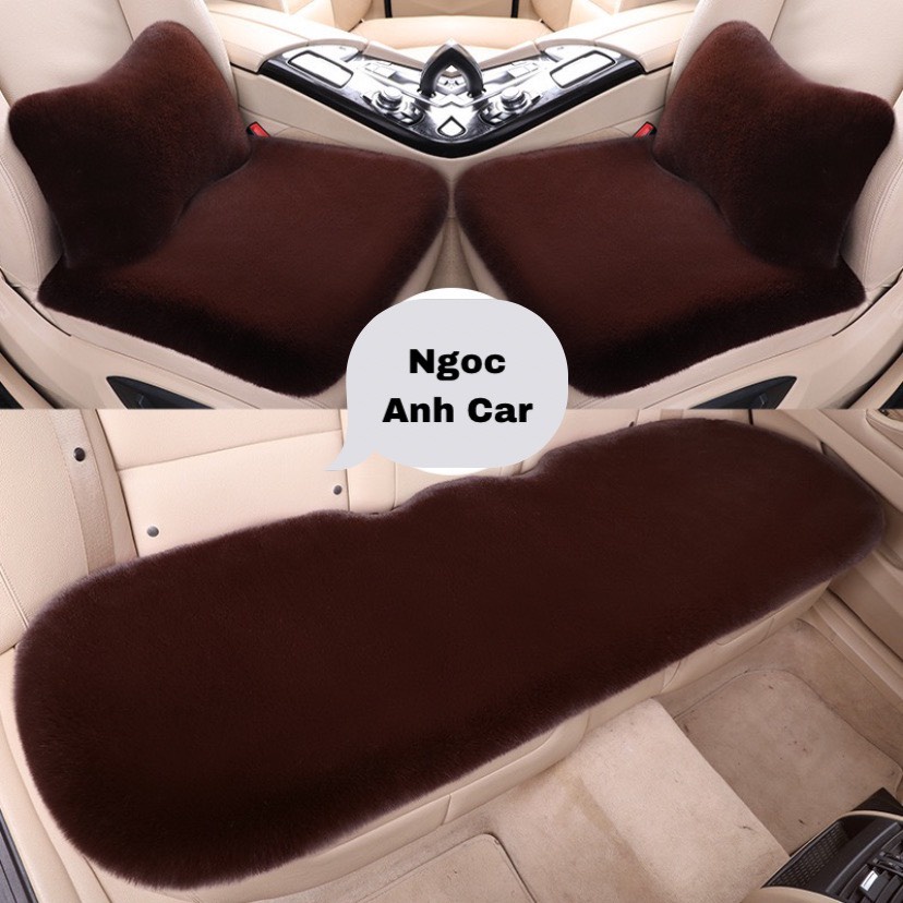 Đệm ngồi ô tô bằng thảm lông cừu, lông thỏ