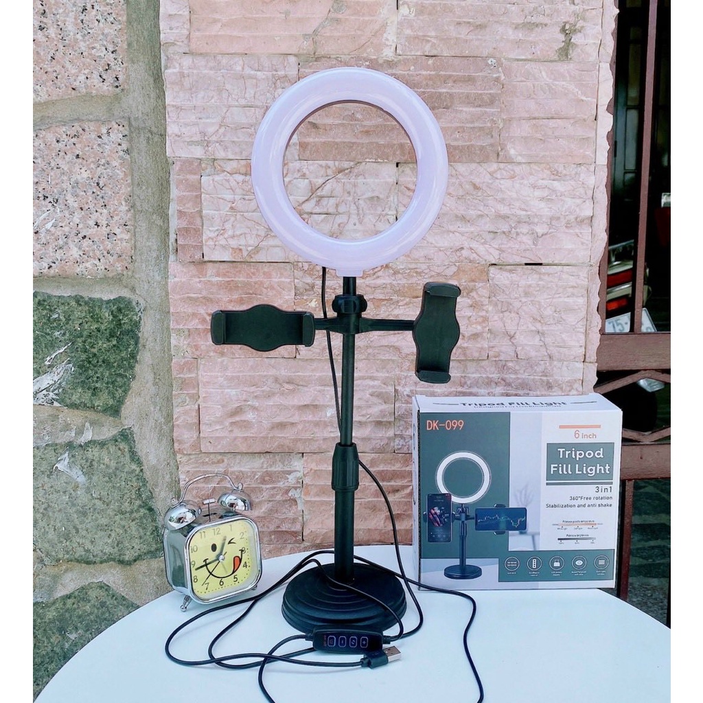 Đèn Livestream Để Bàn 2 Kẹp siêu bền hỗ trợ ánh sáng quay video, tiktok,livestream