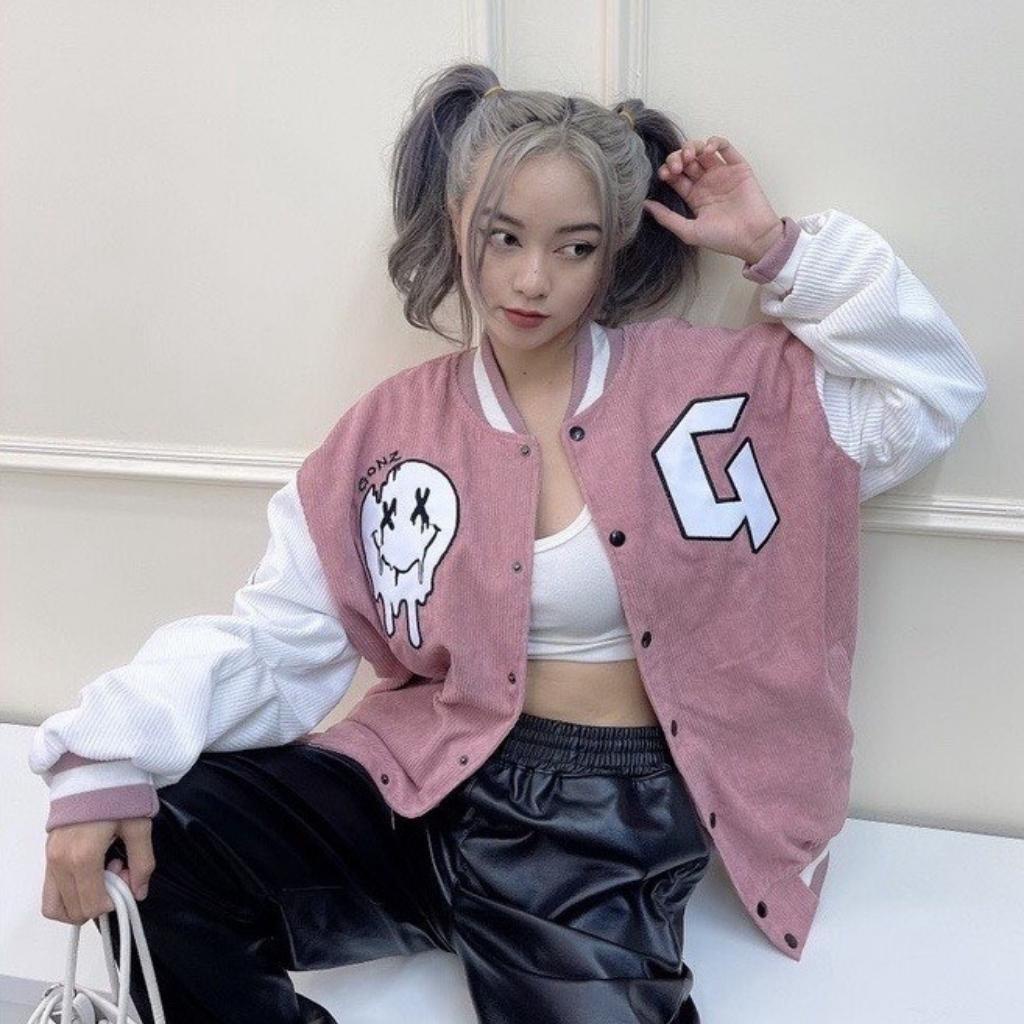 Áo khoác nhung gân tăm unisex ulzzang áo bomber jackets street style nam nữ form rộng G AKNT002 ARROW rẻ đẹp