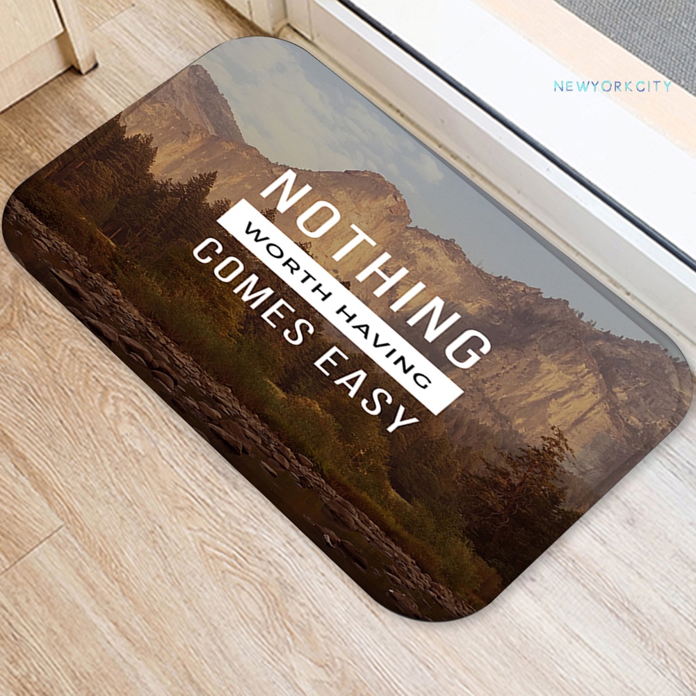 Thảm lót cửa chùi chân Chống Trượt In Chữ Độc Đáo Kích Thước 40x60cm