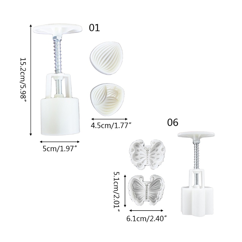 Khuôn Nhựa Làm Bánh Trung Thu 50 / 65g Kèm 2 Con Dấu