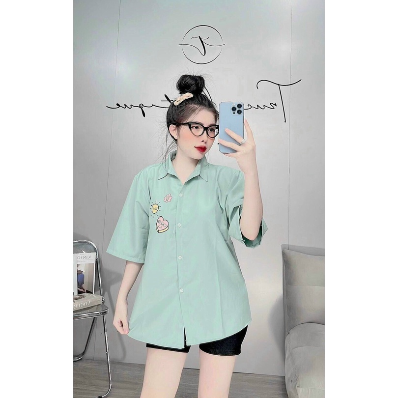 sét bộ quần ngố phối áo sơ mi in ngắn tay hot