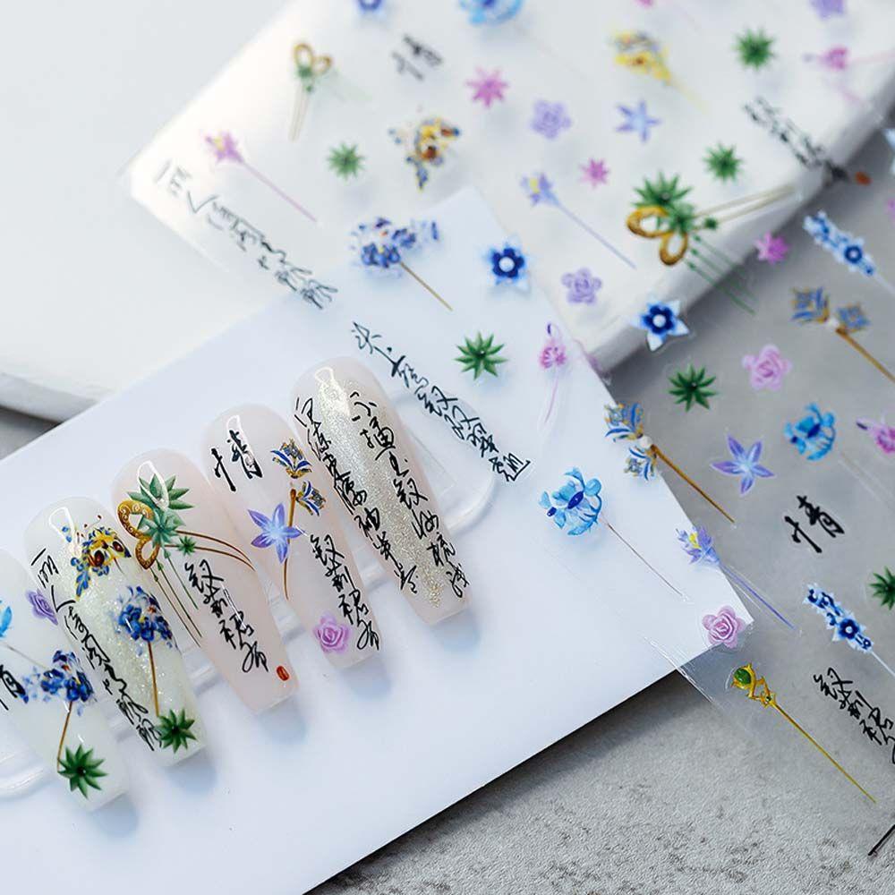 Miếng Dán Trang Trí Móng Tay Hình Lồng Đèn Phong Cách Trung Hoa Cổ Điển