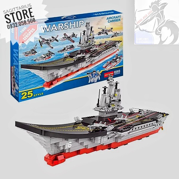 Lego Lele Brother 8565 Lắp Ráp Tàu Sân Bay WARSHIP tỷ lệ 1:155 ( 1265 Mảnh )