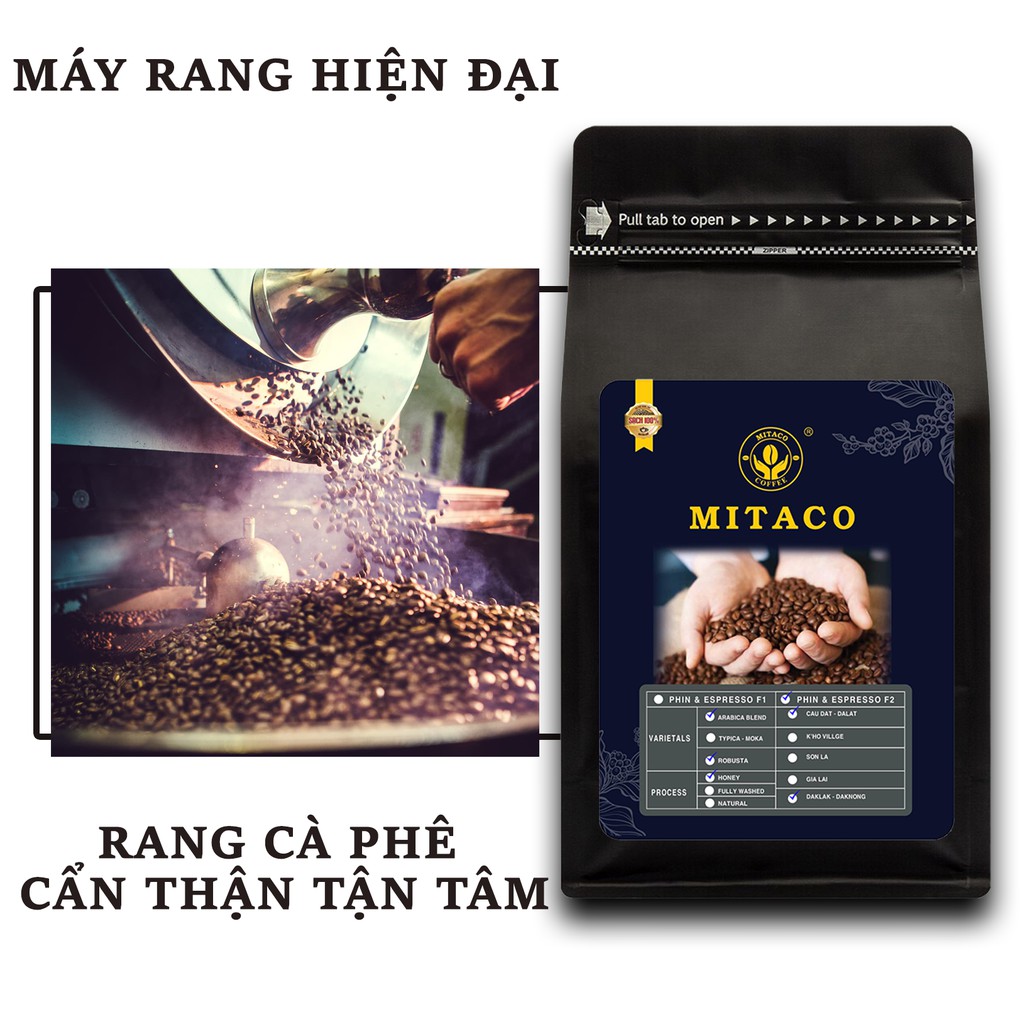 Cà Phê Rang Xay Hảo Hạng F2 MITACO COFFEE (Gói 250g)