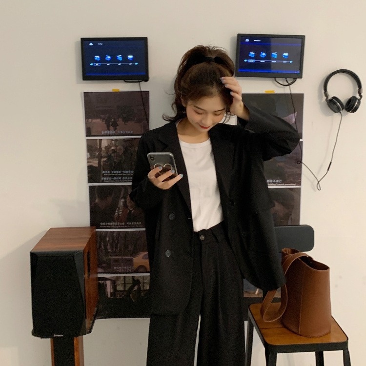 Áo khoác blazer PEWARN dài tay dáng rộng thiết kế mỏng thời trang dành cho nữ